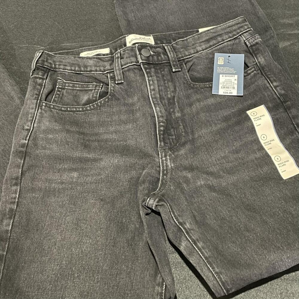 Universal Thread Jeans Womens Size 8 BlackHigh-Rise Flare Short‎ Length